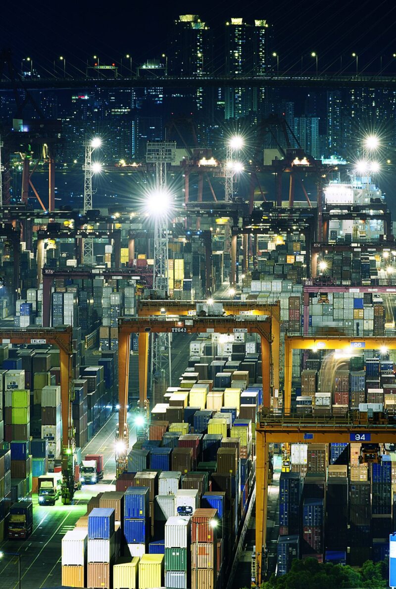 Commercial container port in hong kong