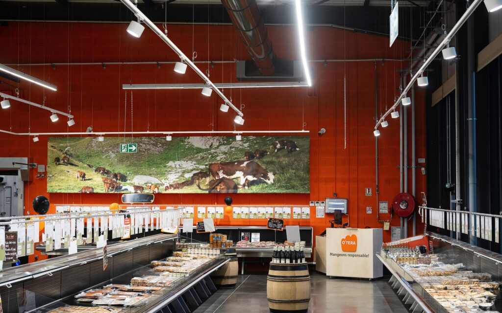 éclairage magasin alimentaire
