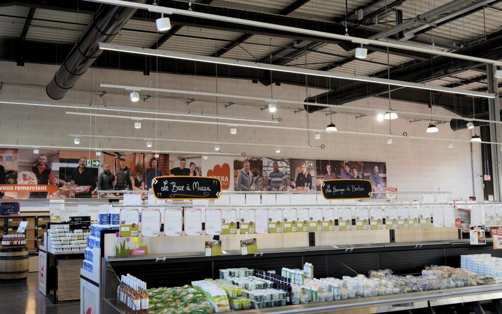 éclairage magasin alimentaire