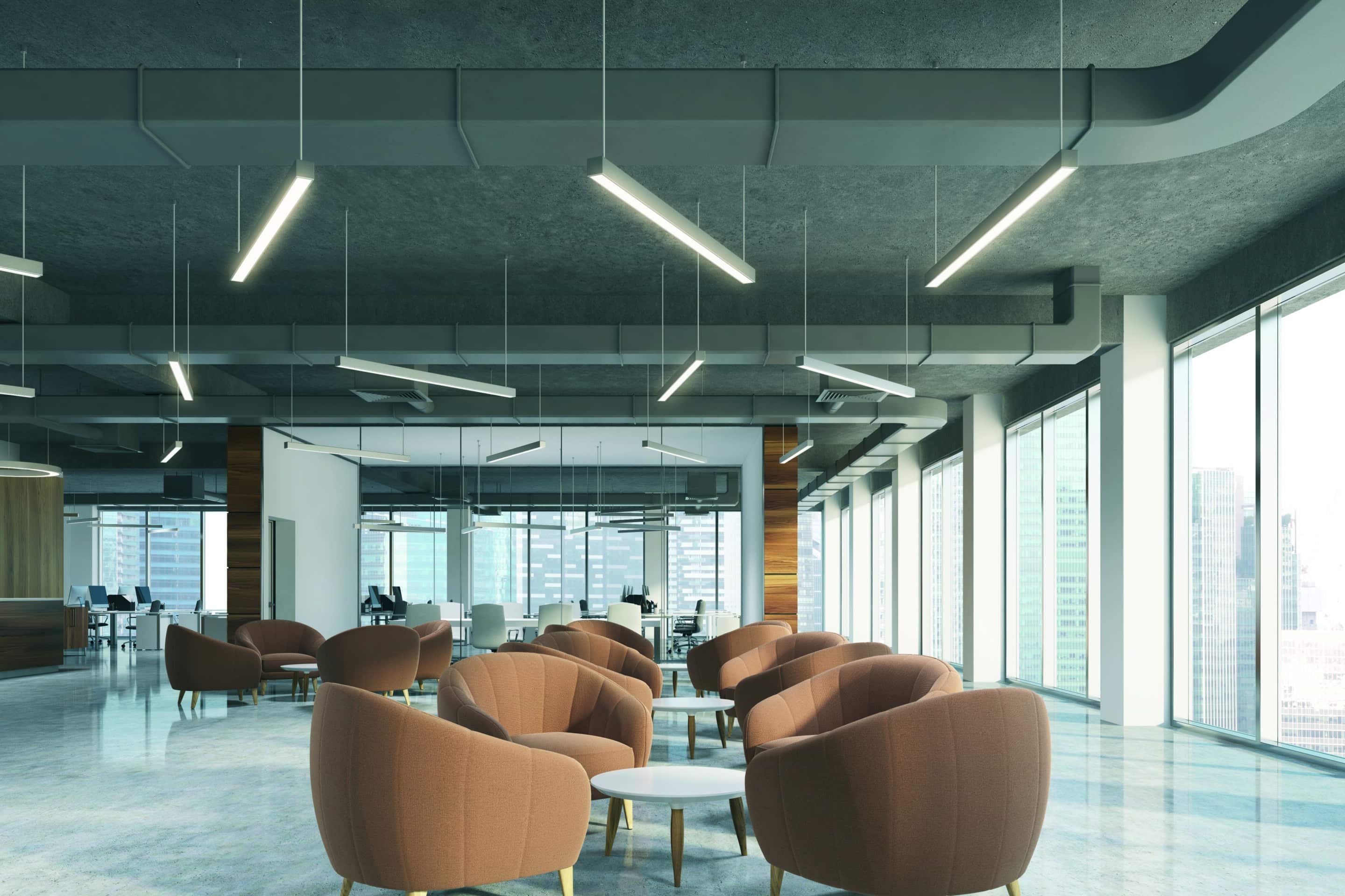 Beige armchairs waiting area