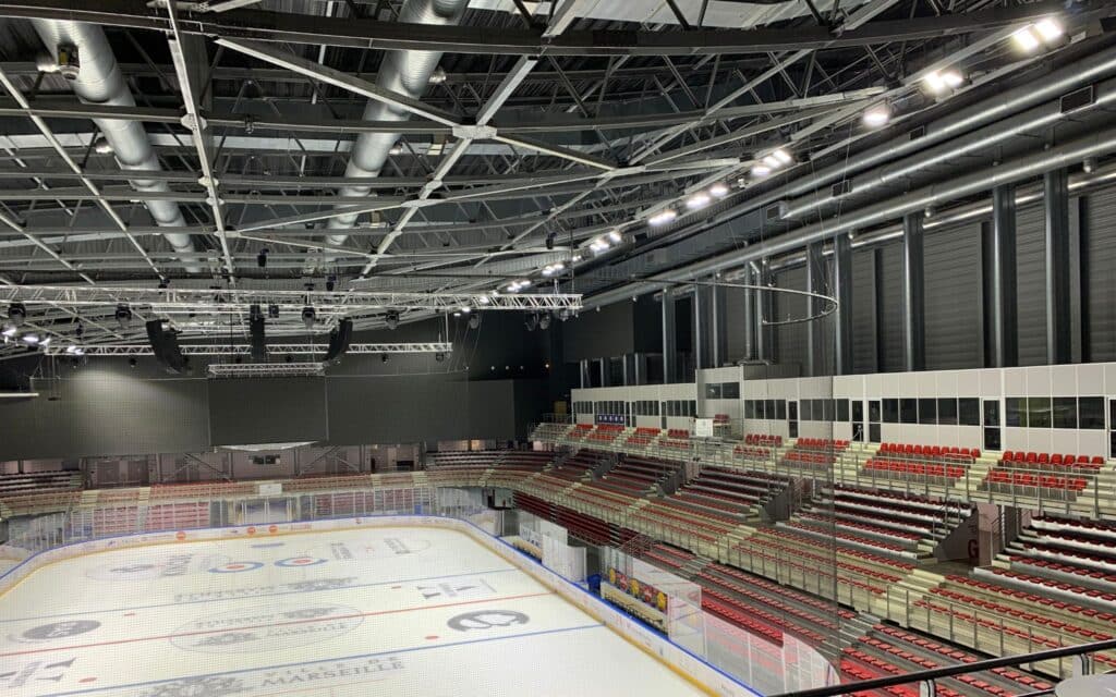 Eclairage sportif, Patinoire de Marseille, signé Disano